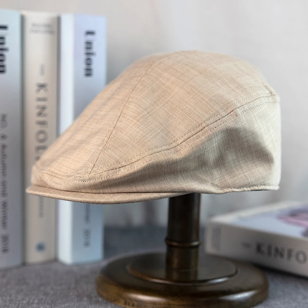Linen duckbill driving hat for men