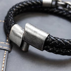 2025 Fashion Multi layered Stainless Steel Charm Viking Leather Bracelet Men's Woven Bracelet Punk Jewelry Homme Accessories
