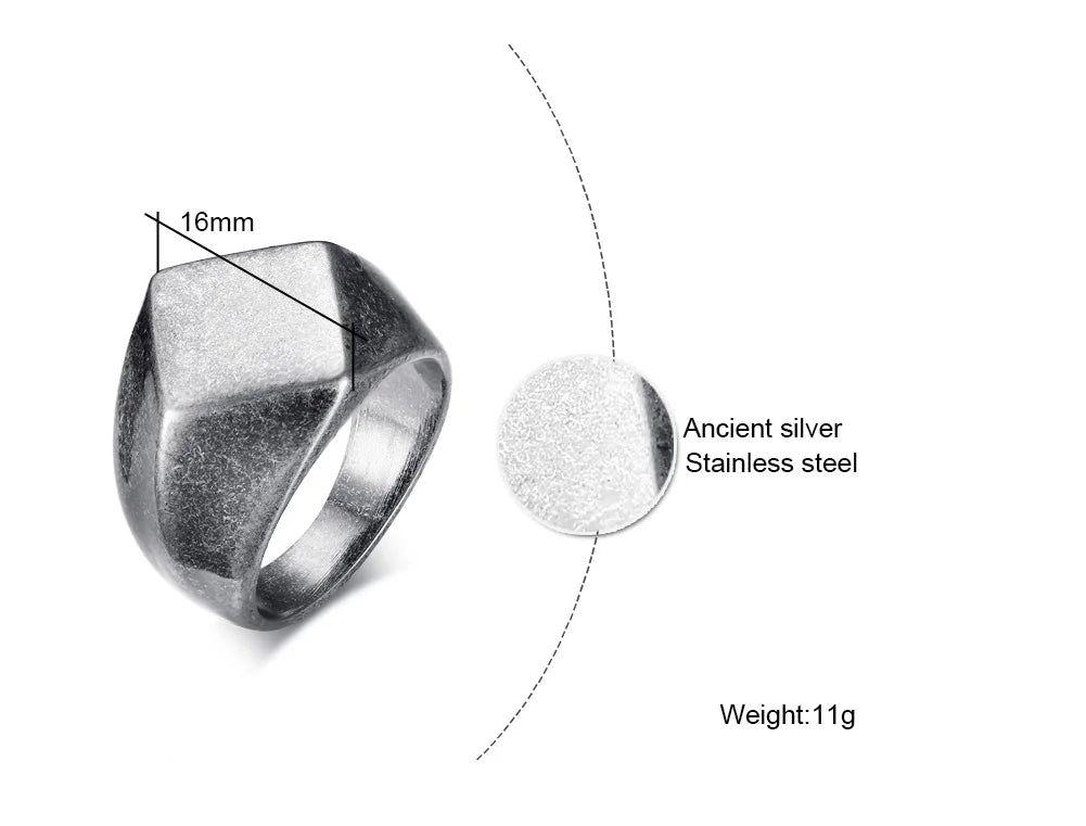 Varro Flat men's signet ring