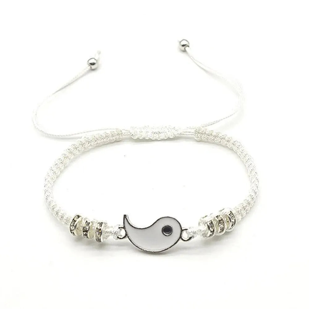 Yin Balance Bracelet Set – Couple Adjustable Cord Bracelets (2PCS)