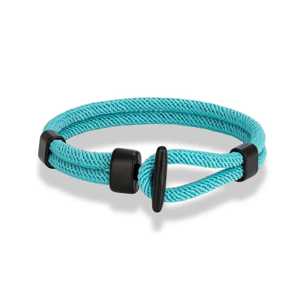 Aegis Hook Rope Bracelet – Double Strand Nautical Survival Style with Brushed Black Easy Hook, Minimalist Design for Men
