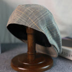 Gray plaid Gatsby beret for men