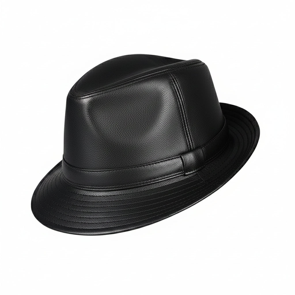 Cuenca Leather Fedora — Jazz, Short Brim