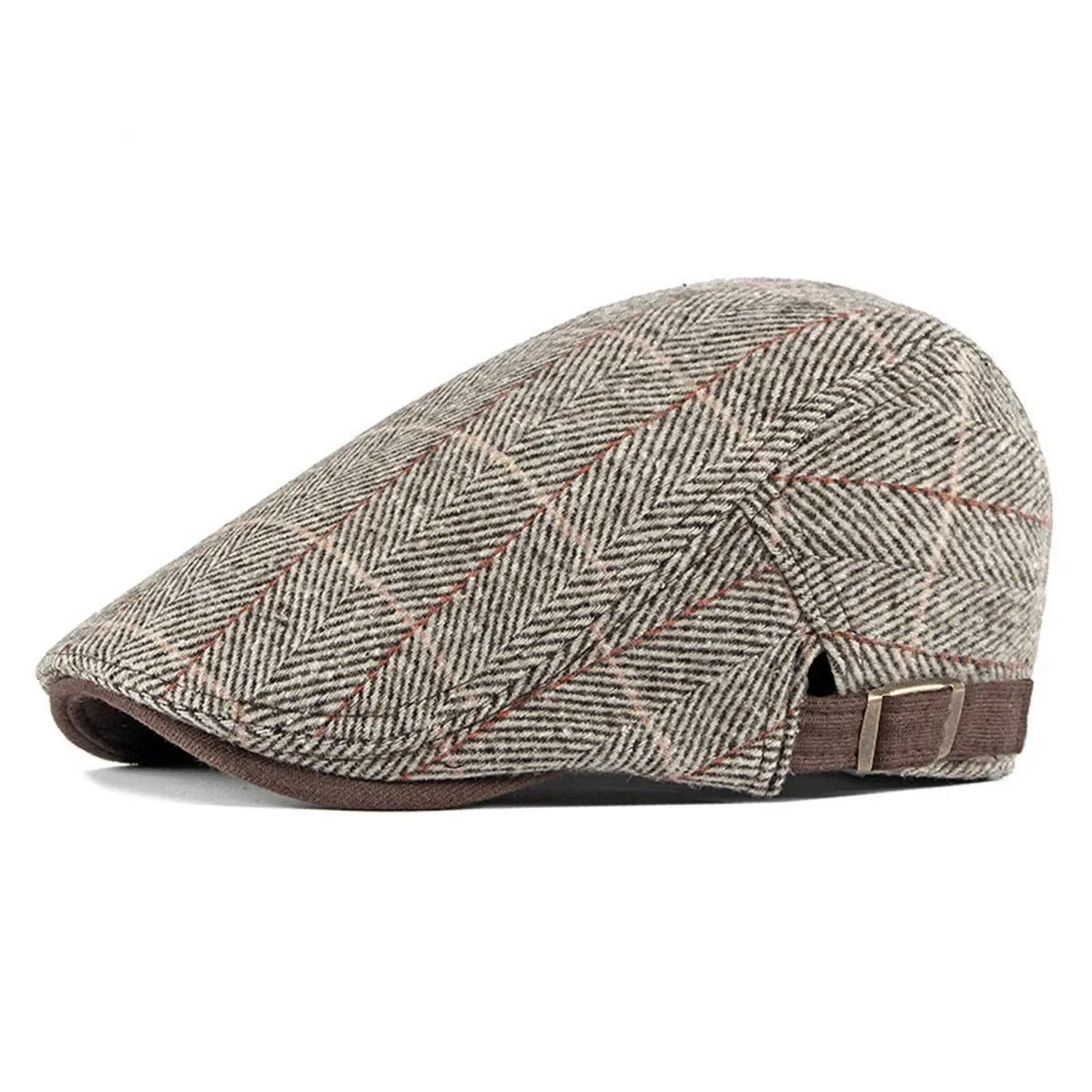 Cambridge Lattice Newsboy Cap – British-Inspired Adjustable Flat Cap with Hip Hop Touch, Ideal for Spring and Summer