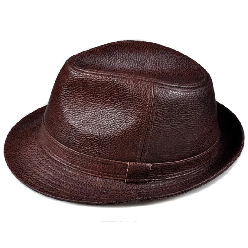 Guanajuato Leather Fedora — Formal, Short Brim