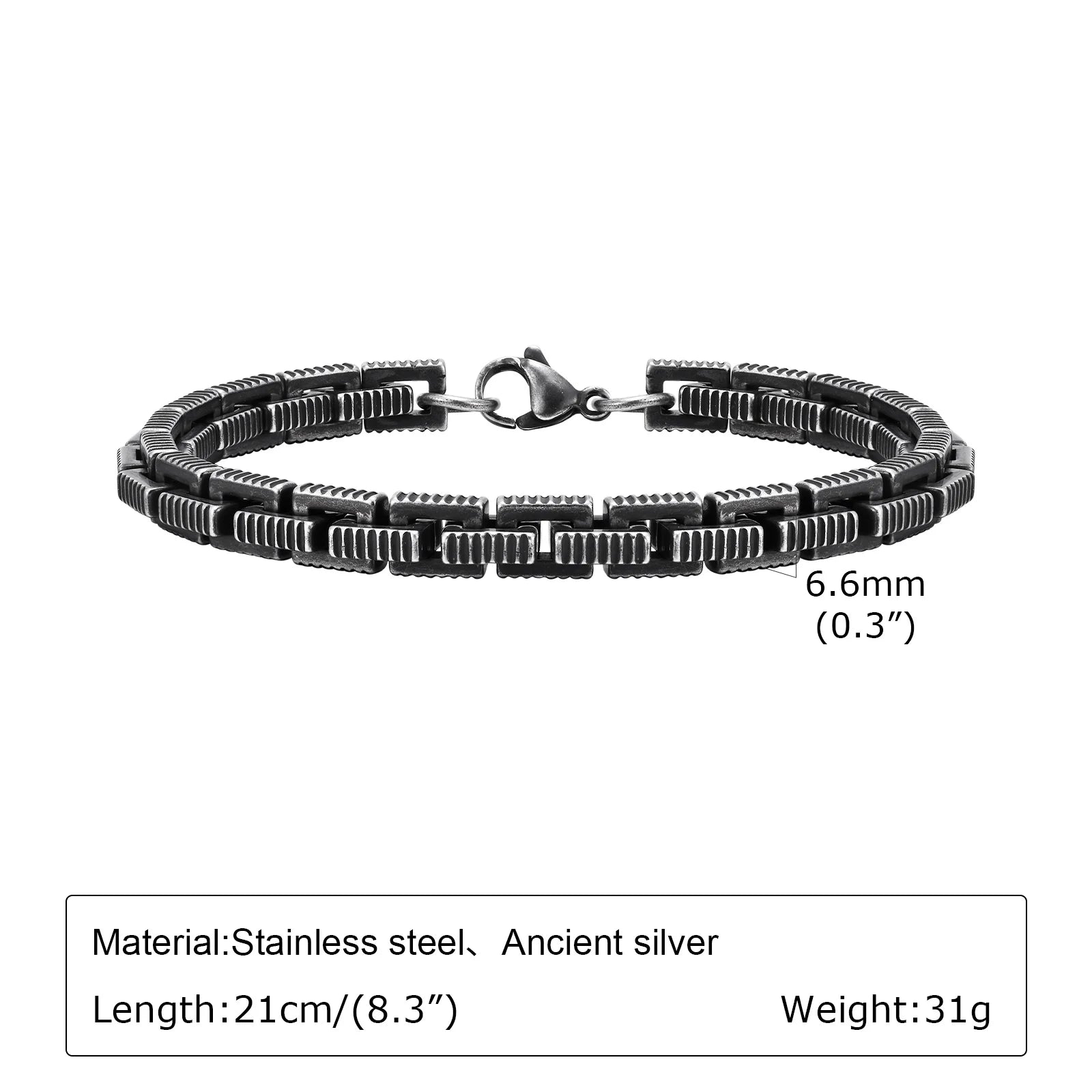 Men's Byzantine Chain Bracelet — Stainless Steel Braided Link Wristband