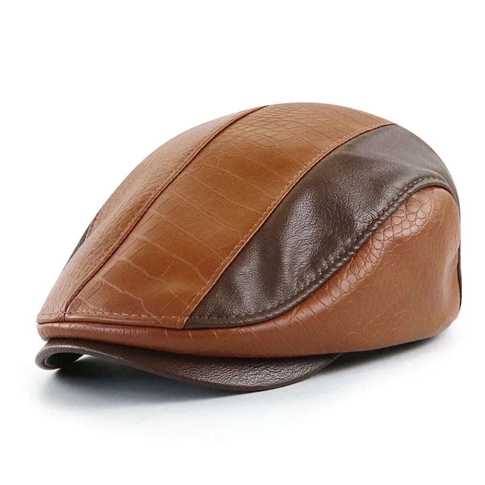Ambato Faux Leather Flat Cap