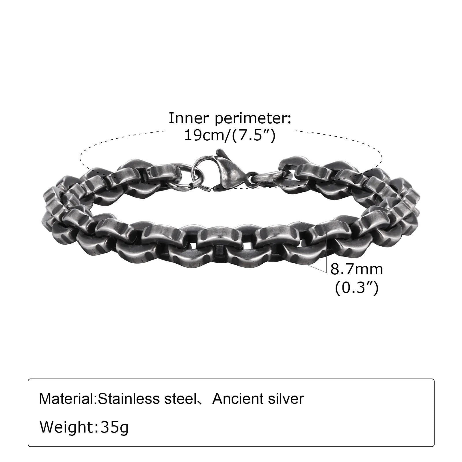 Men's Byzantine Chain Bracelet — Stainless Steel Braided Link Wristband
