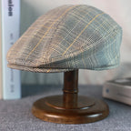 Gray plaid Gatsby beret for men