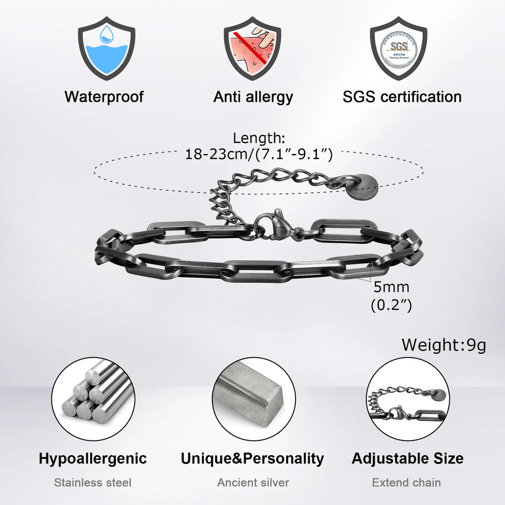 Men's Byzantine Chain Bracelet — Stainless Steel Braided Link Wristband
