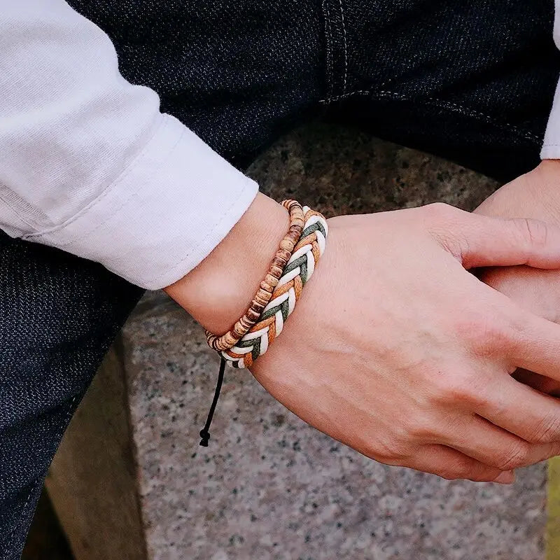 Natural Stone Couple Bracelet Set – Handmade Connection Jewelry