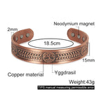 Dimensions — Calama Copper Cuff, 15 mm wide, 43 g