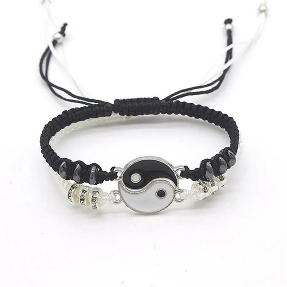 Yin Balance Bracelet Set – Couple Adjustable Cord Bracelets (2PCS)