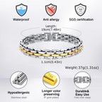 Vnox Thick Masculine Wtach Band Link Bracelets for Men, 11mm Stainless Steel Handmade Link Wristband, Gentle Punk Gift for Him