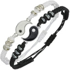 Yin Balance Bracelet Set – Couple Adjustable Cord Bracelets (2PCS)
