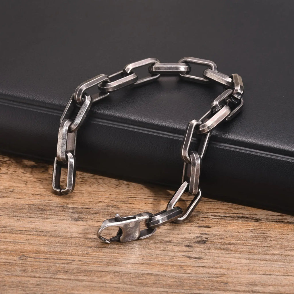 Men's Byzantine Chain Bracelet — Stainless Steel Braided Link Wristband