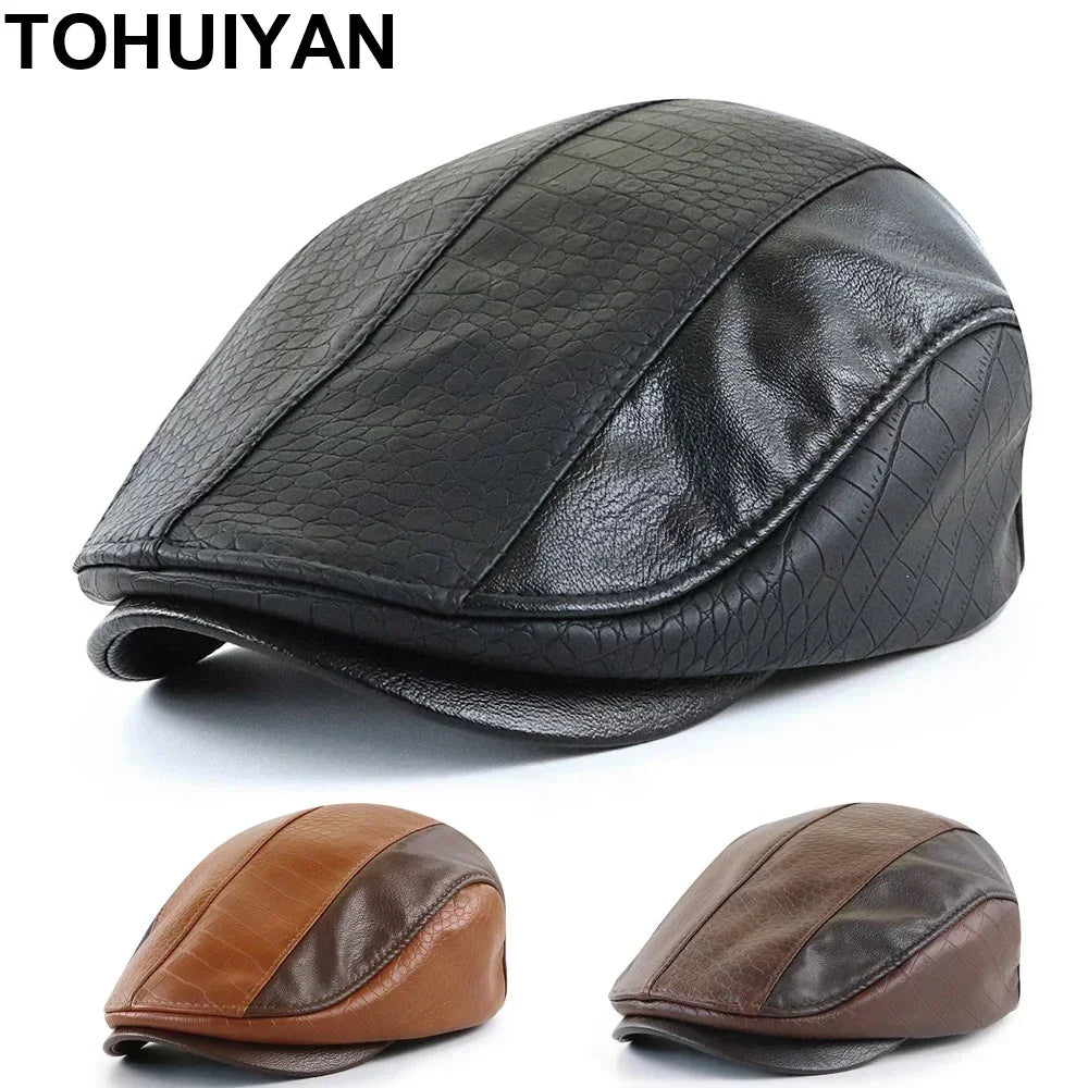 Ambato Faux Leather Flat Cap