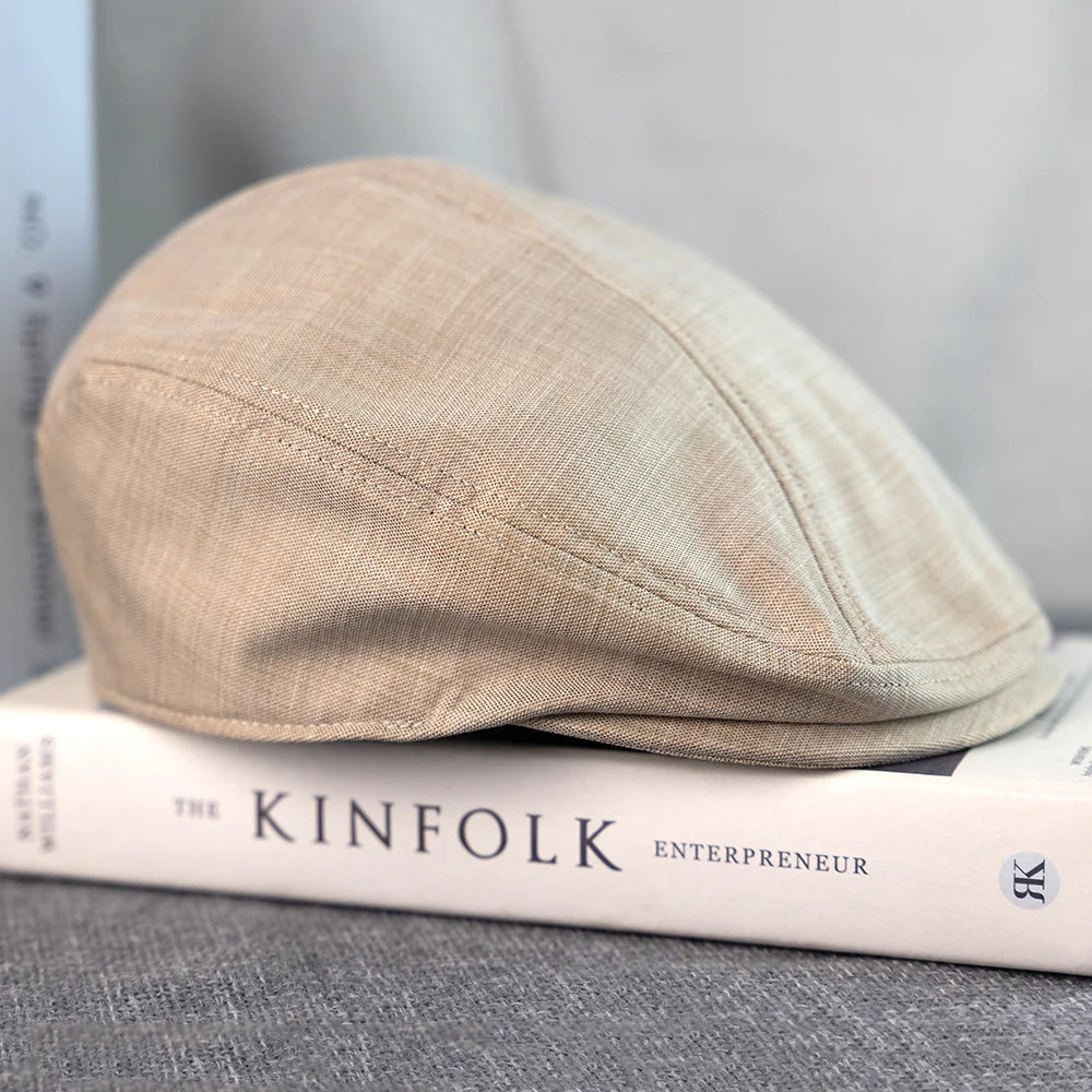 Linen duckbill driving hat for men