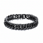 Bogotá Cuban Chain Bracelet – Black 10mm Hero