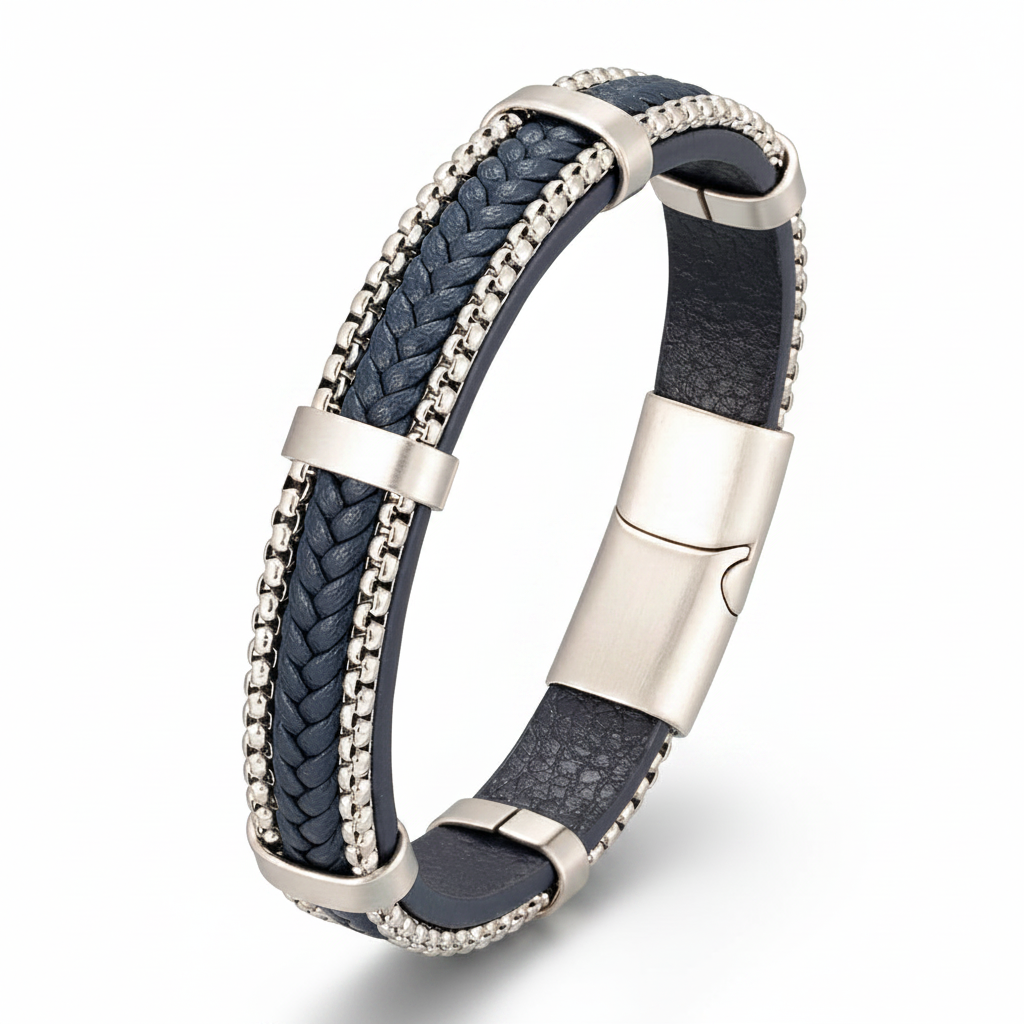 Clunia Chain — Navy Silver