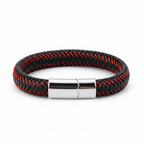 Coral Leather Bracelet — Ângulo alternativo fundo branco