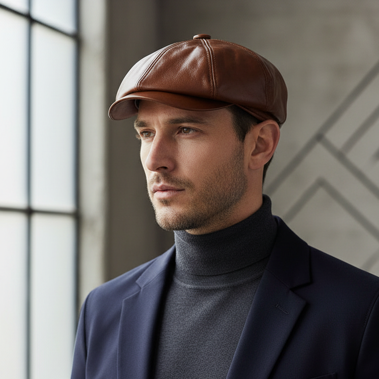 León Leather Newsboy — lifestyle