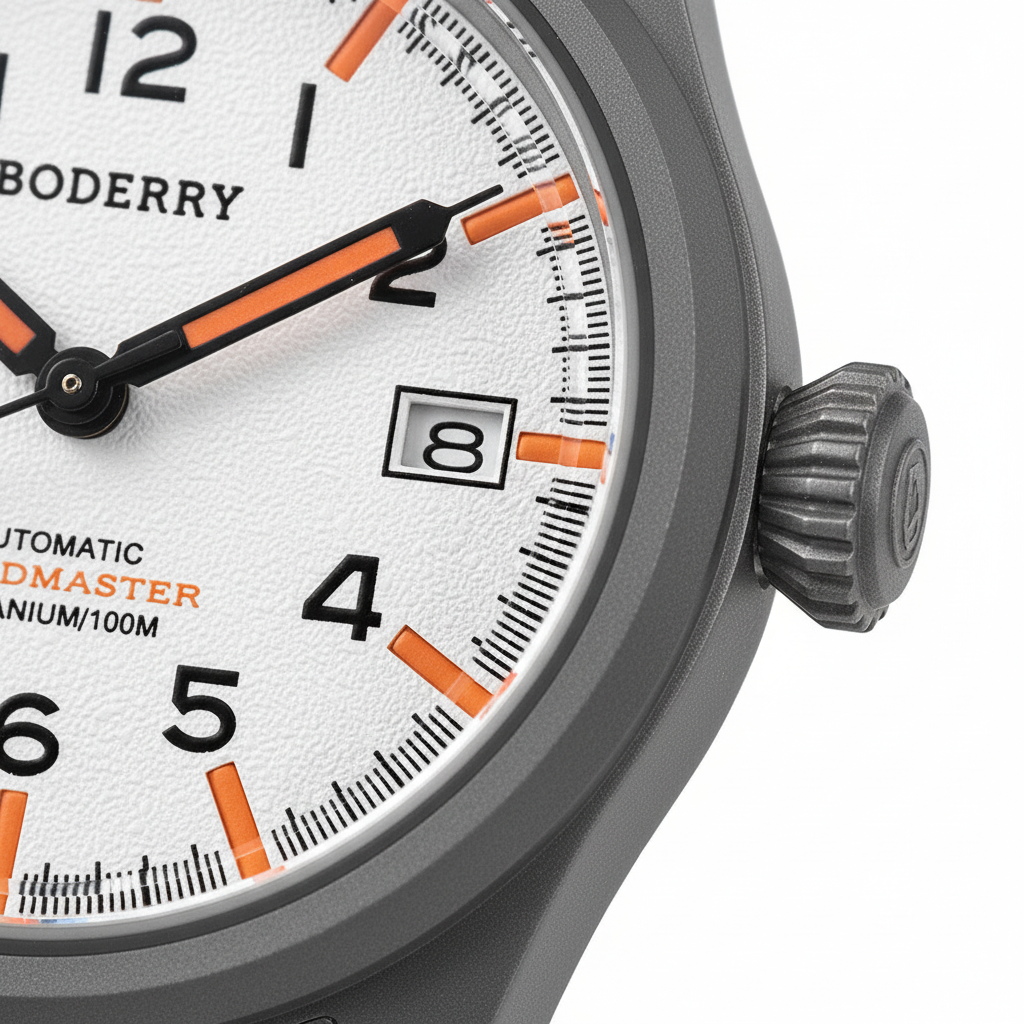 Macro — Landmaster Glass Tube Lume & Dial Detail