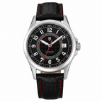 Valparaíso Hero — Black Dial Red Accent — Vista Frontal
