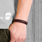 Coral Leather Bracelet
