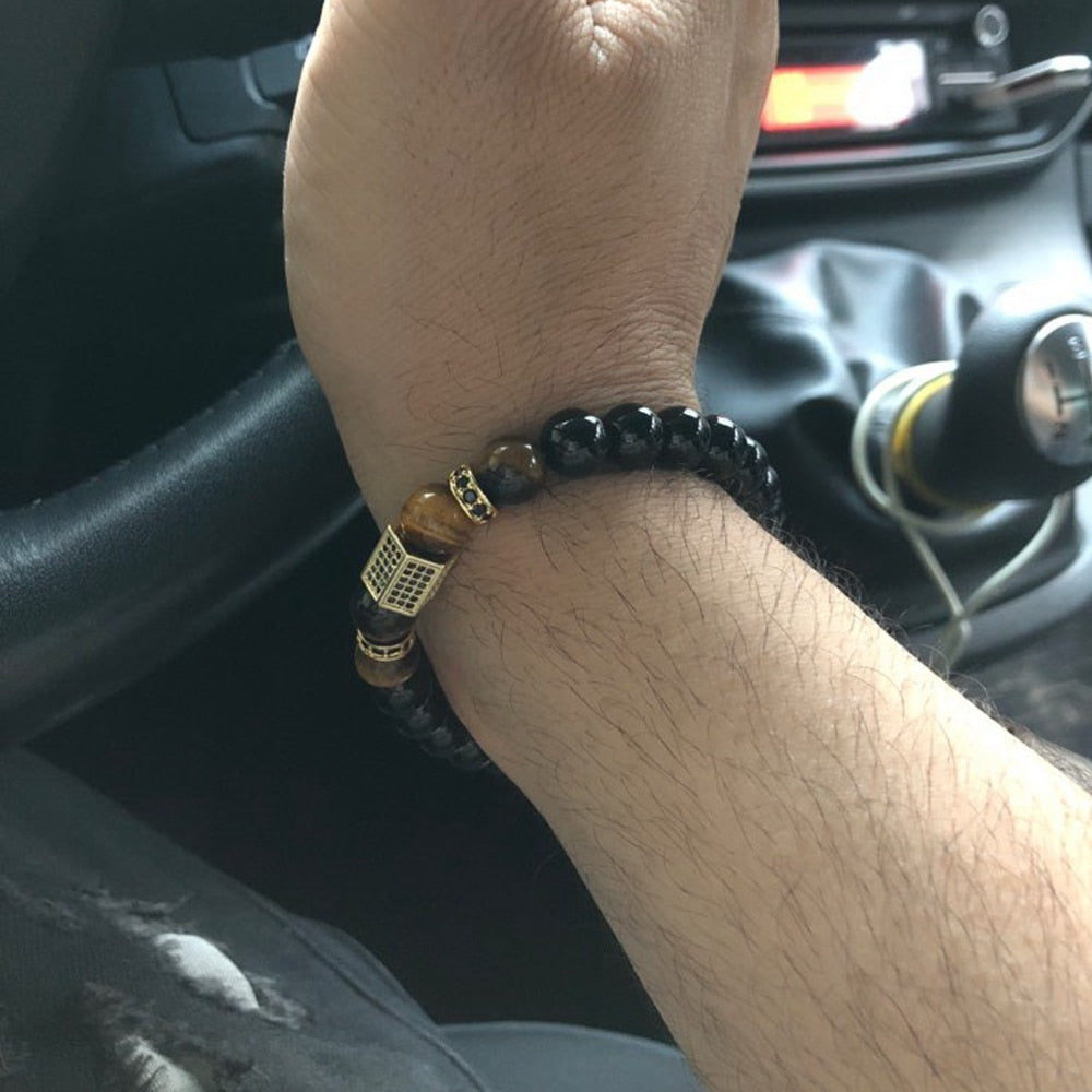 Onyx Stone Bead Bracelet