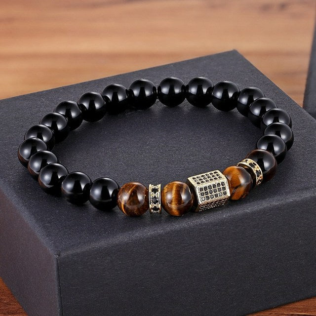 Onyx Stone Bead Bracelet