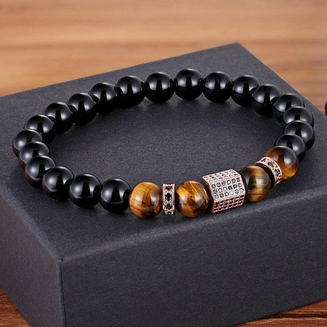 Onyx Stone Bead Bracelet