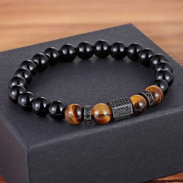 Onyx Stone Bead Bracelet