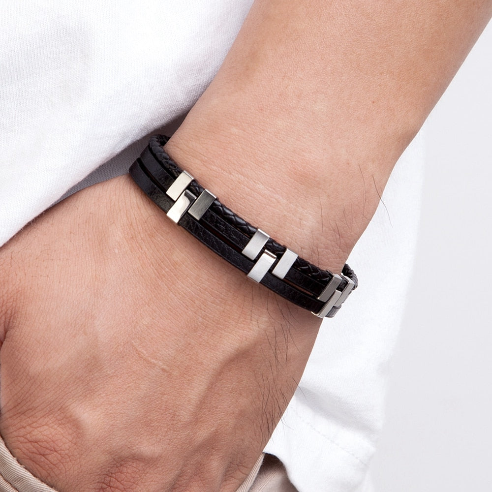 Three-Layer Steel Bracelet