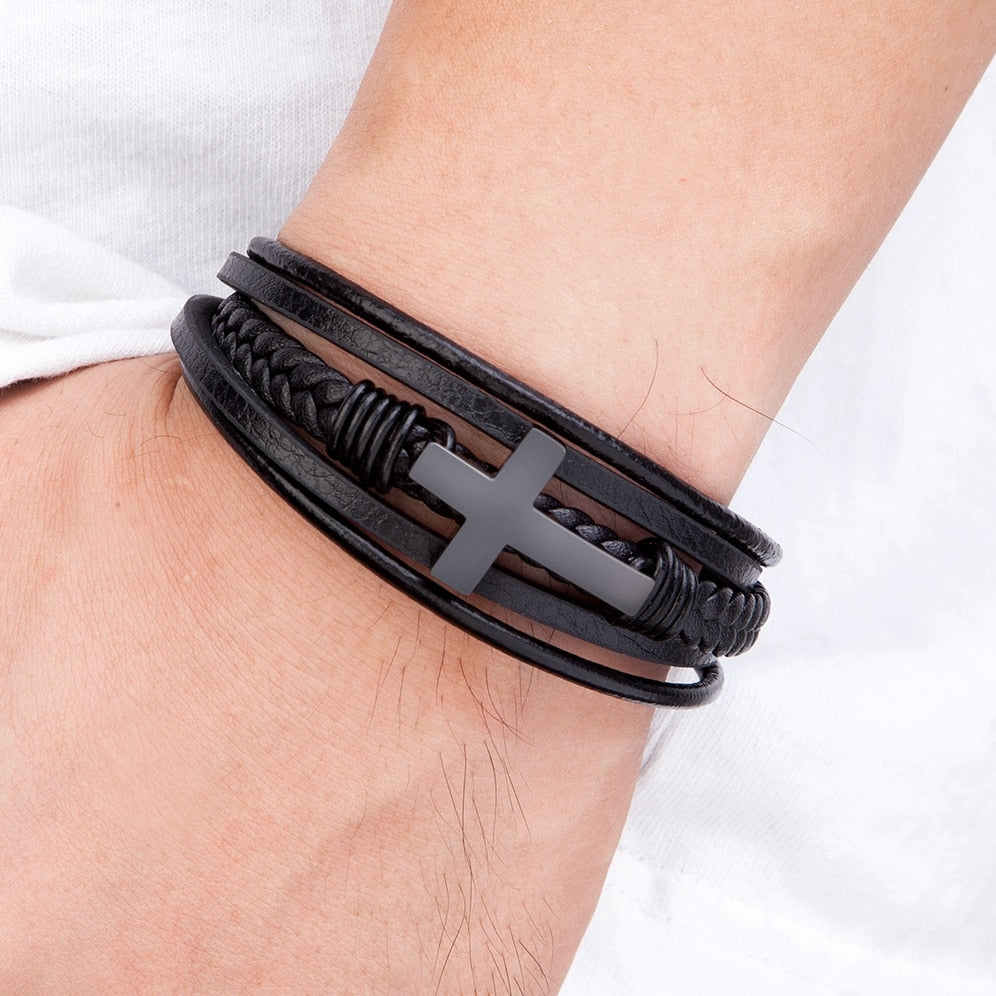 Cross Luxury Multicolor Design Leather Bracelet