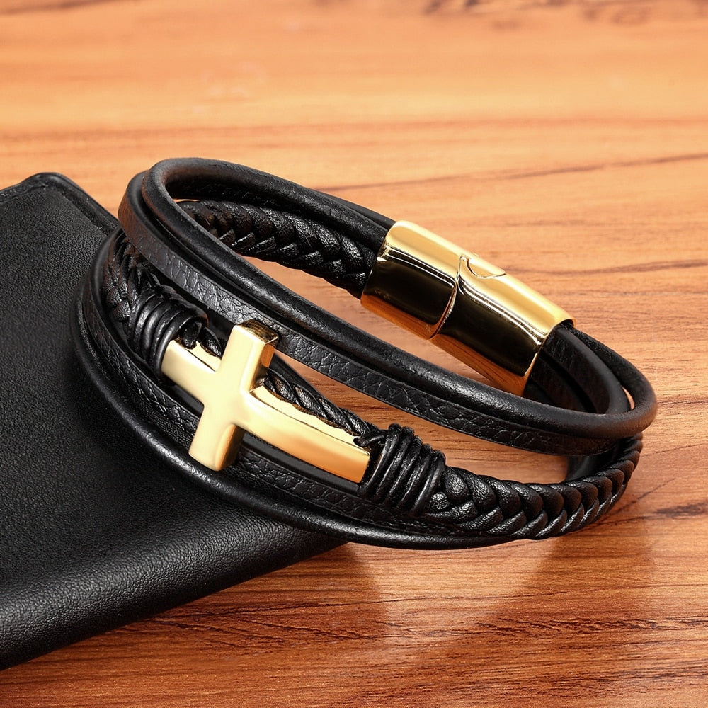 Cross Luxury Multicolor Design Leather Bracelet
