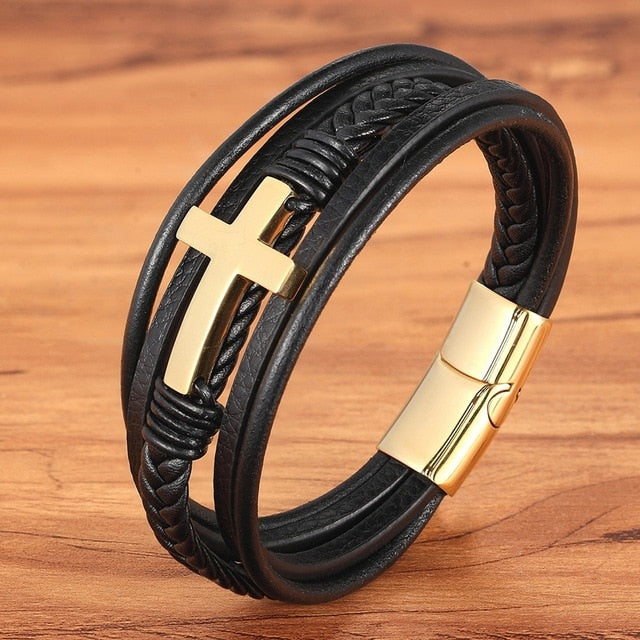 Cross Luxury Multicolor Design Leather Bracelet