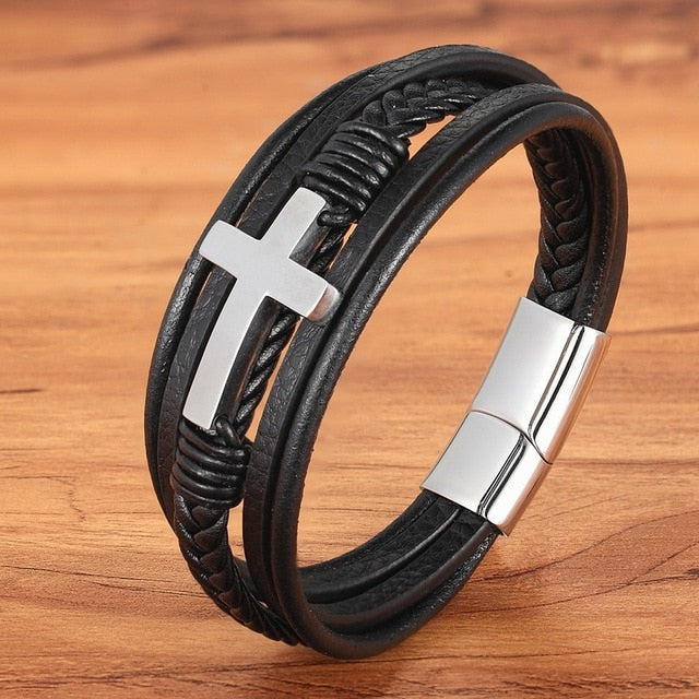 Cross Luxury Multicolor Design Leather Bracelet