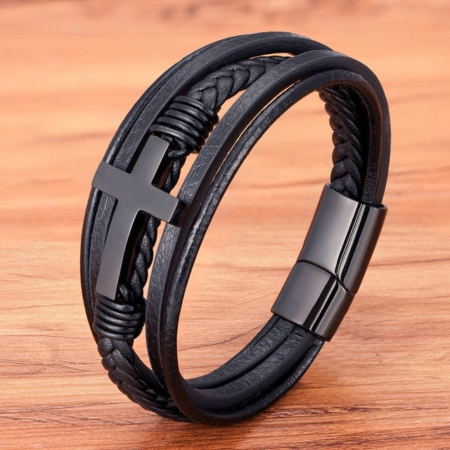 Cross Luxury Multicolor Design Leather Bracelet