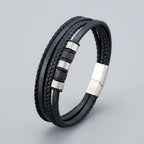 Volcanic men's lava stone beaded bracelet